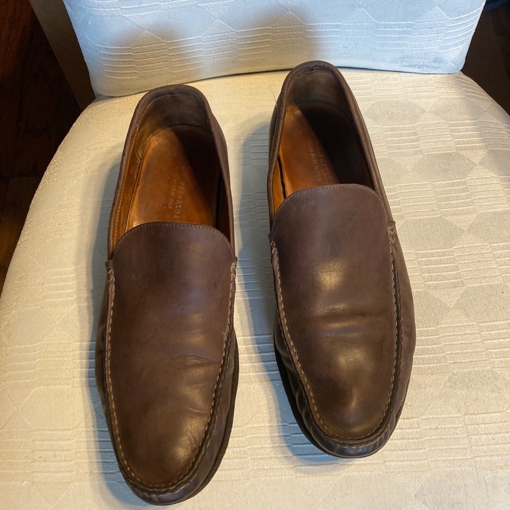 John Varvatos Men Shoes Leather Brown Slip On Size 10.5